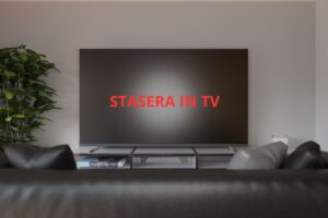televisione con scritta stasera in tv